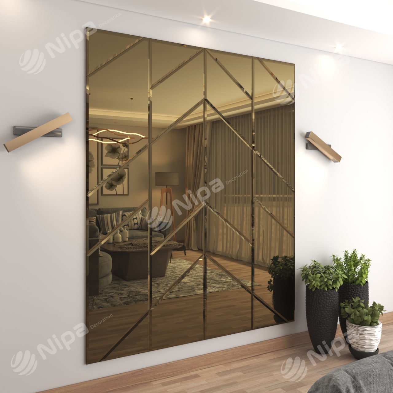 Model: Taviar – Mirror Wall Panels - Nipa decoration